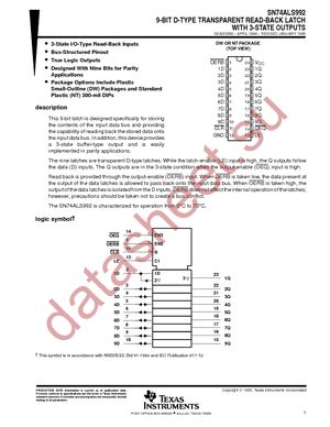 SN74ALS992DWR datasheet  